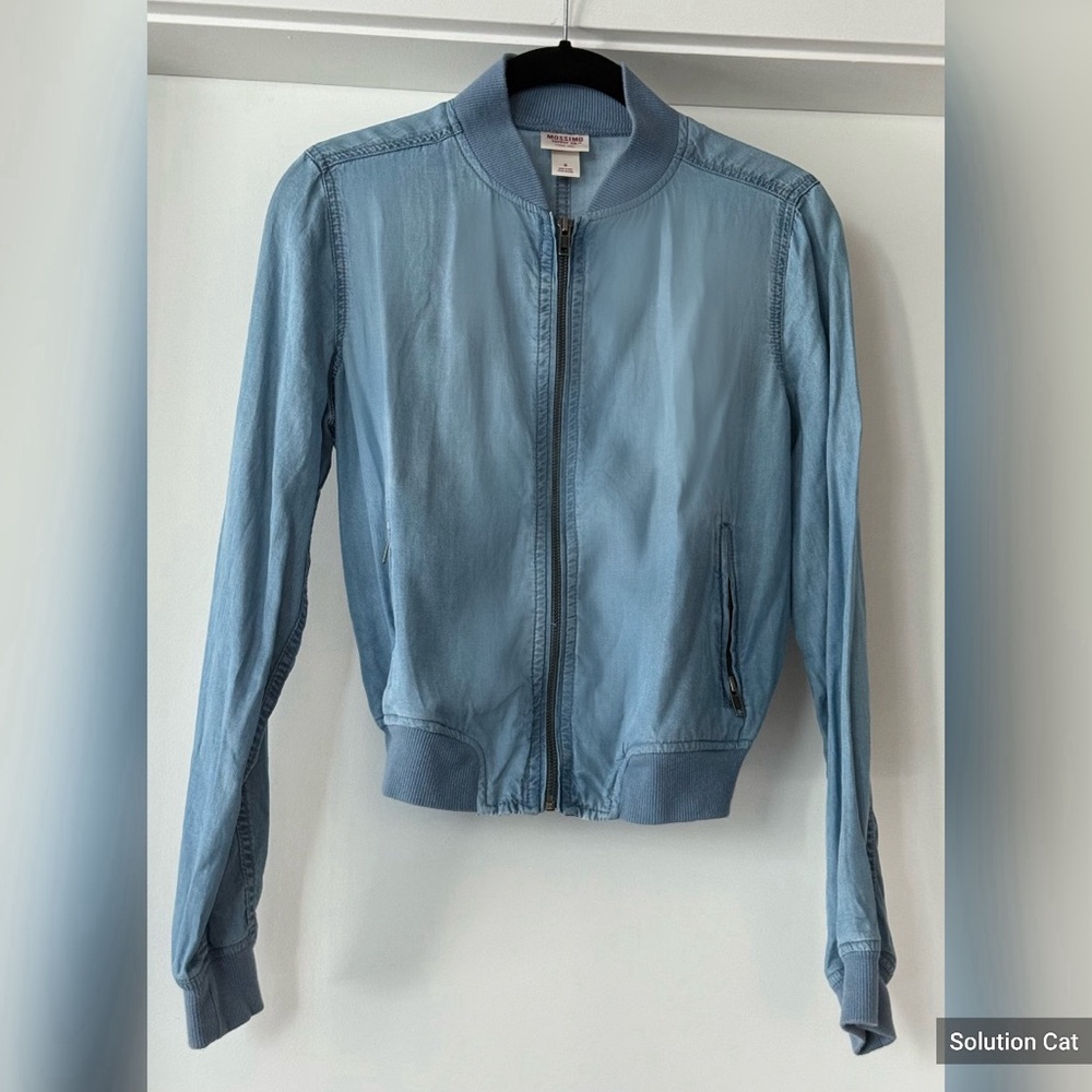 Mossimo Supply Co. Light Blue Bomber Jacket - Small